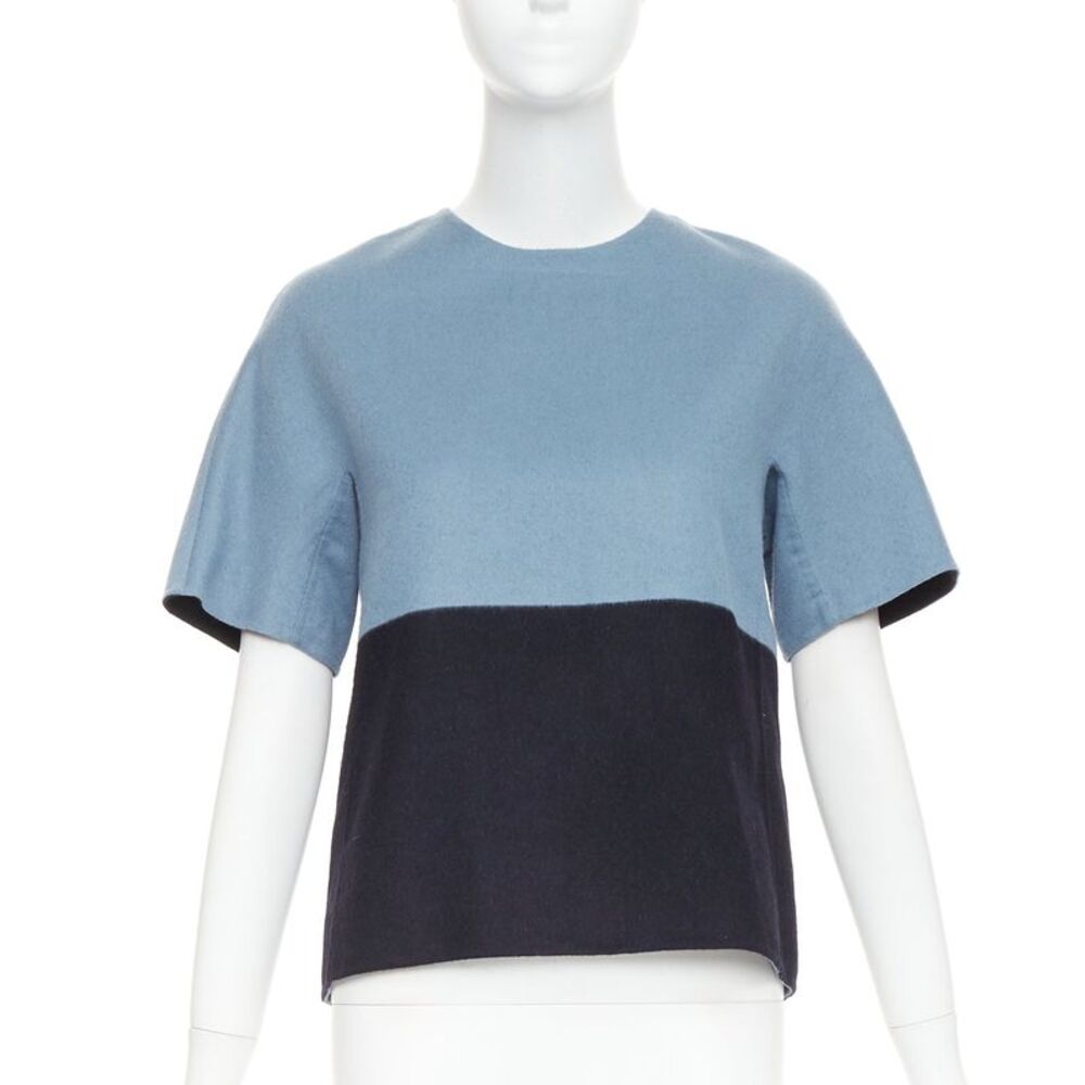 The Row Wool Cashmere Crew Half Sleeve Top